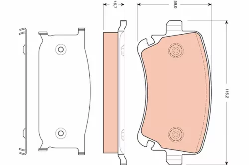 Brake Pad Set, disc brake TRW GDB1661)