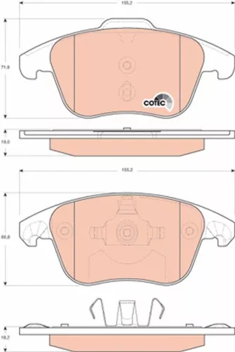 Brake Pad Set, disc brake TRW GDB1691)