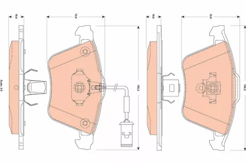 Brake Pad Set, disc brake TRW GDB1832)