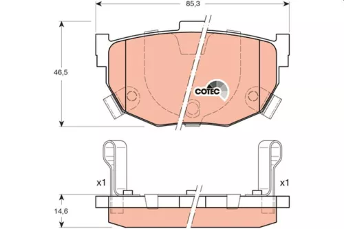 Brake Pad Set, disc brake TRW GDB3170)