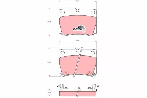 Brake Pad Set, disc brake TRW GDB3239)