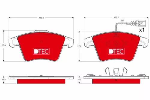 Brake Pad Set, disc brake TRW GDB1556DTE)