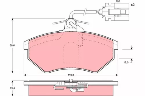 Brake Pad Set, disc brake TRW GDB1057)
