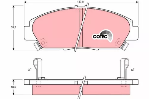 Brake Pad Set, disc brake TRW GDB1061)