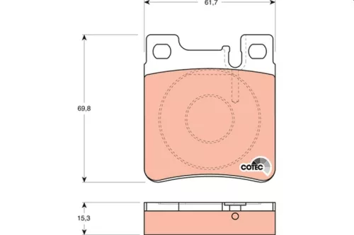 Brake Pad Set, disc brake TRW GDB1123)