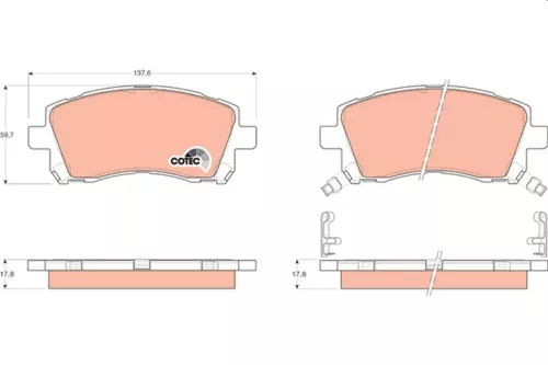 Brake Pad Set, disc brake TRW GDB3217)