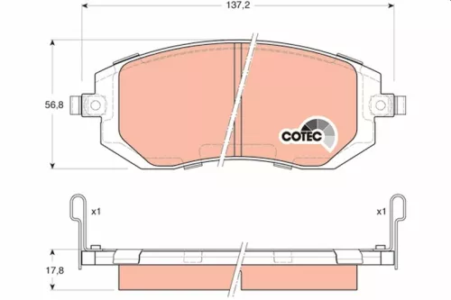 Brake Pad Set, disc brake TRW GDB3328)