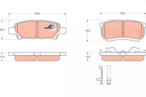 Brake Pad Set, disc brake TRW GDB3341)