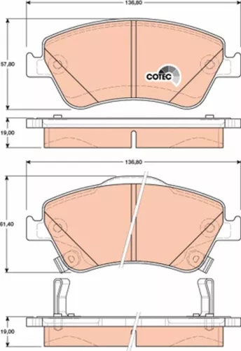 Brake Pad Set, disc brake TRW GDB3481)