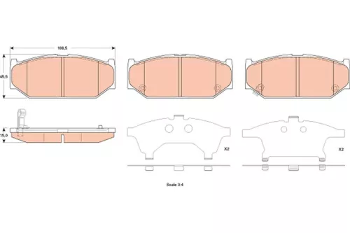 Brake Pad Set, disc brake TRW GDB3522)