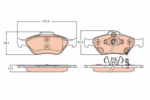 Brake Pad Set, disc brake TRW GDB3625)