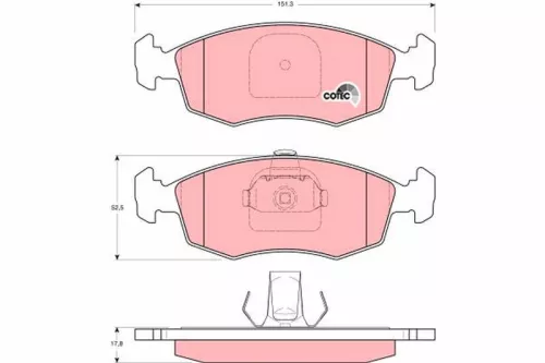 Brake Pad Set, disc brake TRW GDB1383)