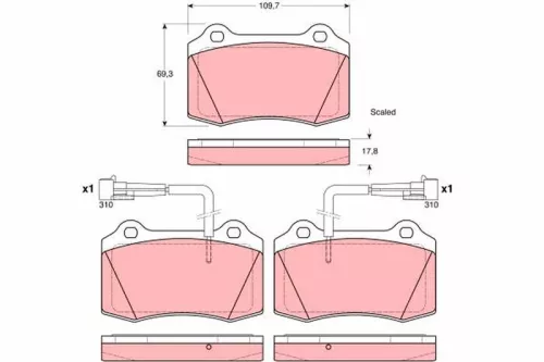 Brake Pad Set, disc brake TRW GDB1392)