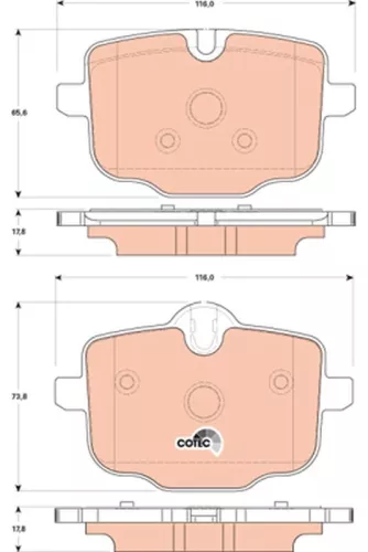 Brake Pad Set, disc brake TRW GDB1869)