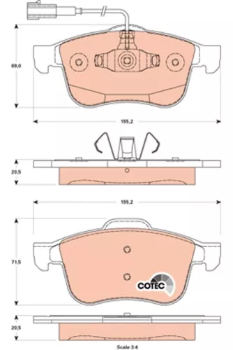 Brake Pad Set, disc brake TRW GDB1880)