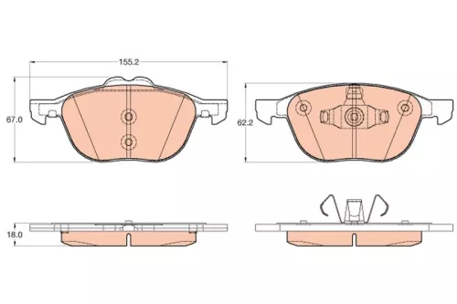 Brake Pad Set, disc brake TRW GDB2043)
