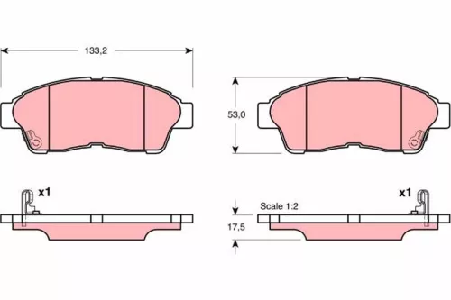 Brake Pad Set, disc brake TRW GDB3147)