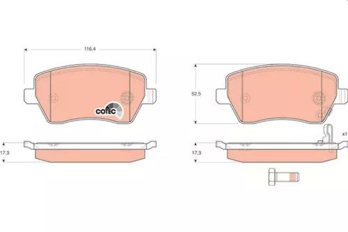 Brake Pad Set, disc brake TRW GDB3396)