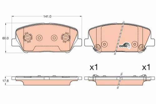 Brake Pad Set, disc brake TRW GDB3582)
