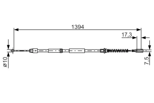 Cable Pull, parking brake BOSCH 1 987 482 033)