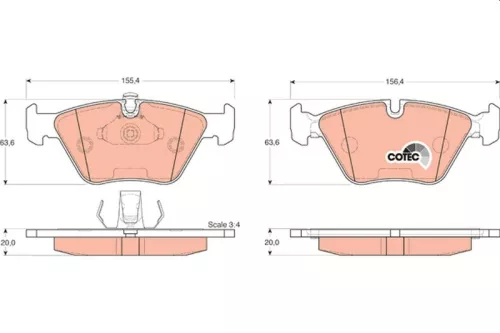Brake Pad Set, disc brake TRW GDB1264)