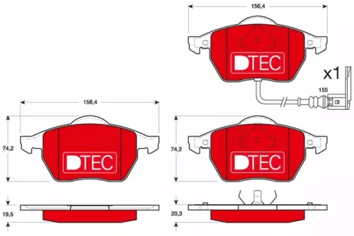 Brake Pad Set, disc brake TRW GDB1403DTE)