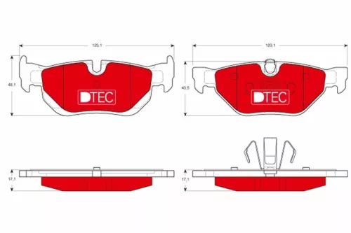 Brake Pad Set, disc brake TRW GDB1626DTE)