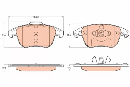 Brake Pad Set, disc brake TRW GDB2025)
