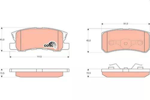 Brake Pad Set, disc brake TRW GDB3247)