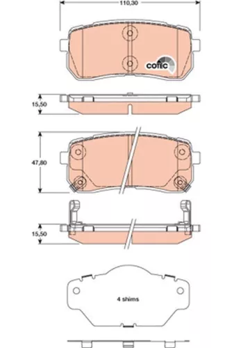 Brake Pad Set, disc brake TRW GDB3449)