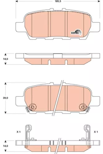 Brake Pad Set, disc brake TRW GDB3508)