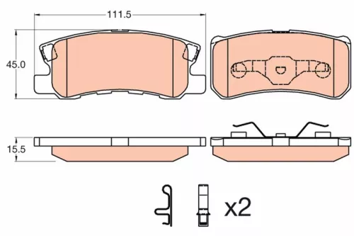 Brake Pad Set, disc brake TRW GDB3595)