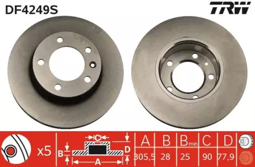 Brake Disc TRW DF4249S)