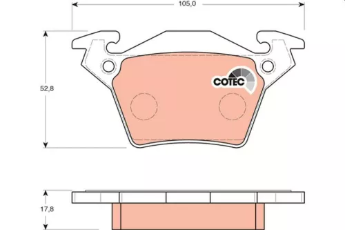Brake Pad Set, disc brake TRW GDB1408)