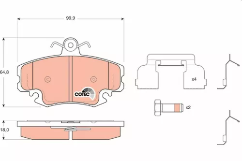 Brake Pad Set, disc brake TRW GDB1634)