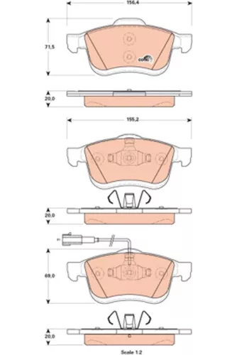 Brake Pad Set, disc brake TRW GDB1864)