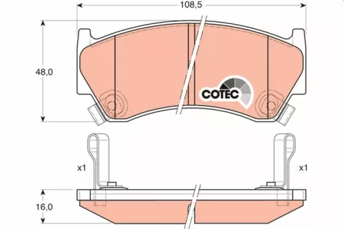 Brake Pad Set, disc brake TRW GDB3180)