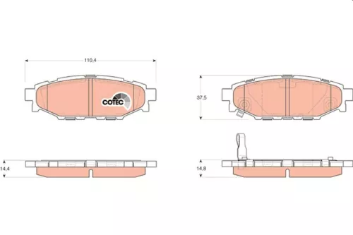 Brake Pad Set, disc brake TRW GDB3373)
