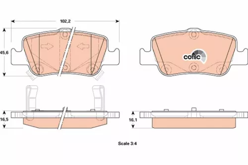 Brake Pad Set, disc brake TRW GDB3480)