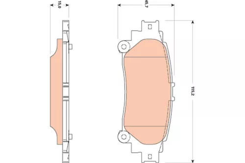 Brake Pad Set, disc brake TRW GDB3497)