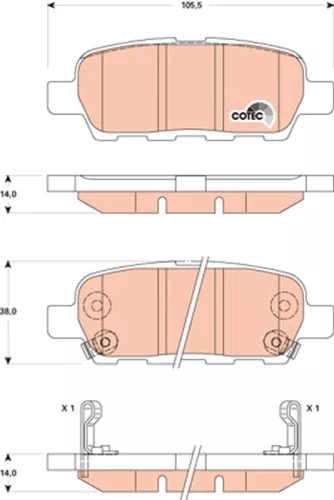 Brake Pad Set, disc brake TRW GDB3507)