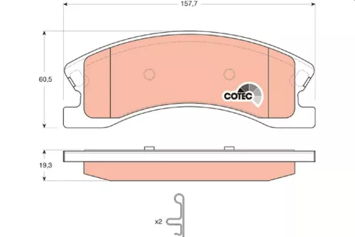 Brake Pad Set, disc brake TRW GDB4133)