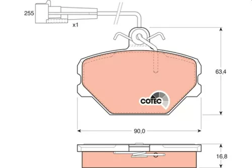 Brake Pad Set, disc brake TRW GDB833)