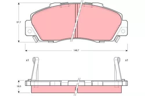Brake Pad Set, disc brake TRW GDB995)