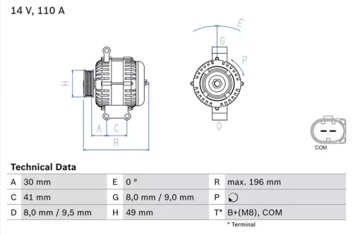 Alternator BOSCH 0 986 046 130)