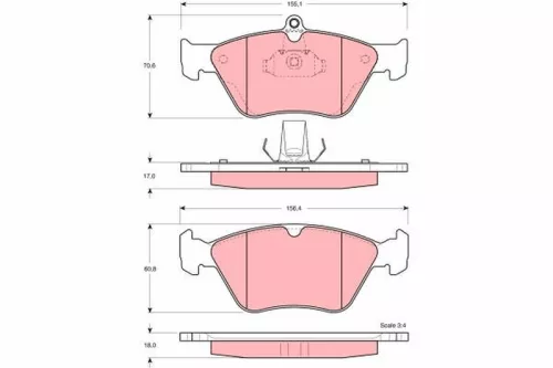 Brake Pad Set, disc brake TRW GDB1166)