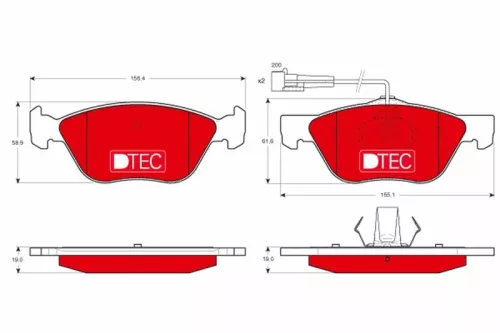 Brake Pad Set, disc brake TRW GDB1212DTE)