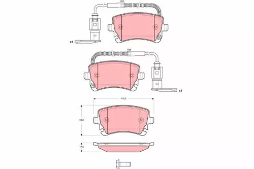 Brake Pad Set, disc brake TRW GDB1508)