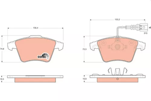 Brake Pad Set, disc brake TRW GDB1651)