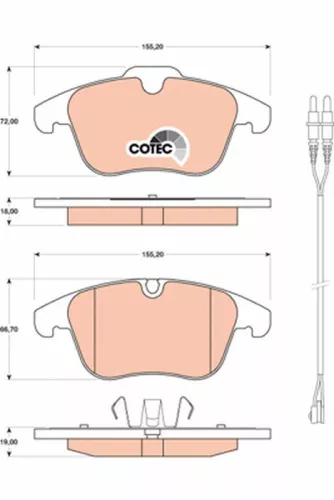 Brake Pad Set, disc brake TRW GDB1818)